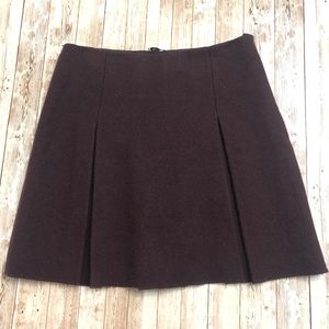 Miu Miu Dark Burgundy Wool A-Line Mini Skirt
